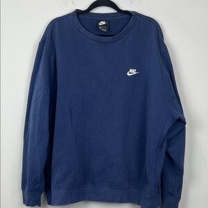 Nike Men's XXL Sportswear Club Fleece Crew Sweatshirt Navy Blue